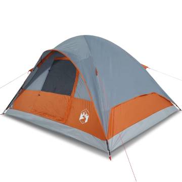 Family Tent Dome 6-Person Grey and Orange Waterproof