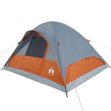 Family Tent Dome 6-Person Grey and Orange Waterproof