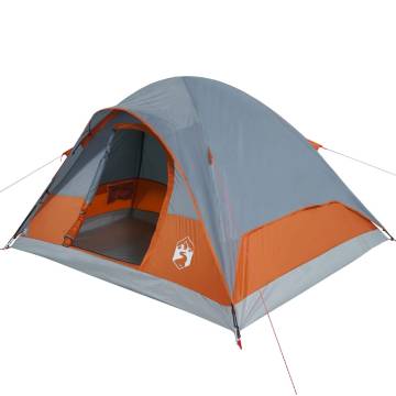 Family Tent Dome 6-Person Grey and Orange Waterproof