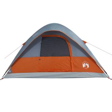 Family Tent Dome 6-Person Grey and Orange Waterproof