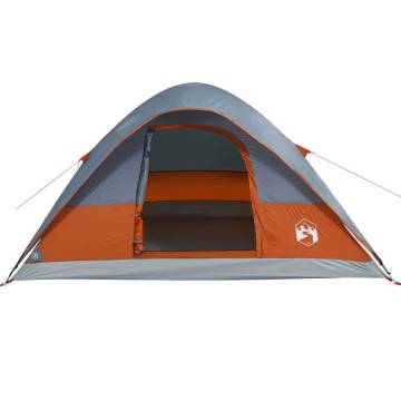 Family Tent Dome 6-Person Grey and Orange Waterproof