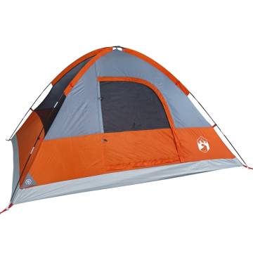 Family Tent Dome 6-Person Grey and Orange Waterproof