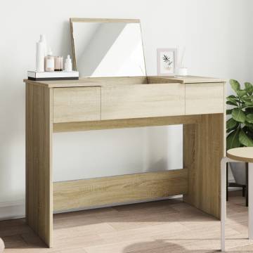 Dressing Table with Mirror Sonoma Oak 100x45x76 cm