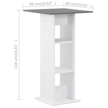 Bar Table White and Anthracite Grey 60x60x110 cm