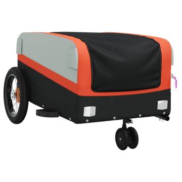 Bike Trailer Black and Orange 30 kg Iron