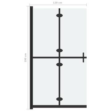 Foldable Walk-in Shower Wall Frosted ESG Glass 120x190 cm