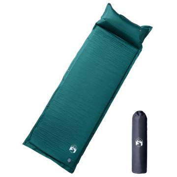 Self Inflating Camping Mattress with Pillow 1-Person Green