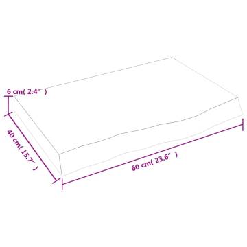 Bathroom Countertop 60x40x(2-6) cm Untreated Solid Wood