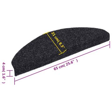 Self-adhesive Stair Mats 5 pcs Black 65x21x4 cm Needle Punch