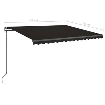 Manual Retractable Awning with Posts 4x3.5 m Anthracite