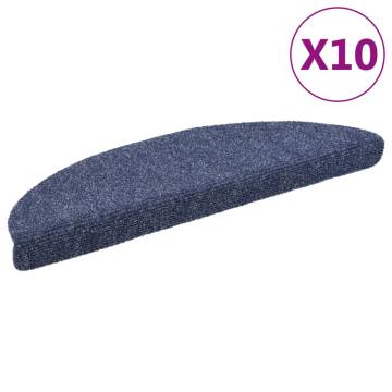 Self-adhesive Stair Mats 10 pcs Blue 56x17x3 cm Needle Punch