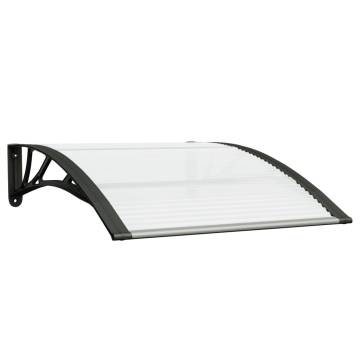 Door Canopy Black and Transparent 100x75 cm Polycarbonate