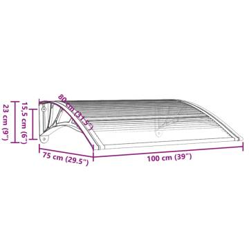 Door Canopy Black and Transparent 100x75 cm Polycarbonate