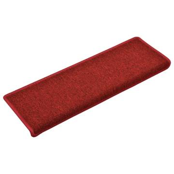 Carpet Stair Treads 15 pcs 65x21x4 cm Red