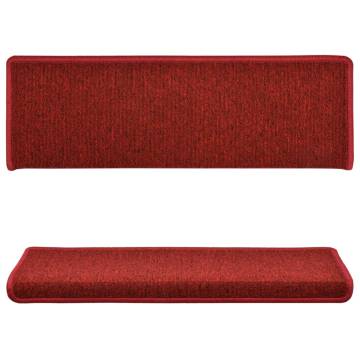 Carpet Stair Treads 15 pcs 65x21x4 cm Red