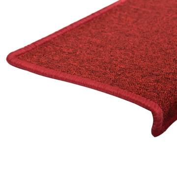 Carpet Stair Treads 15 pcs 65x21x4 cm Red