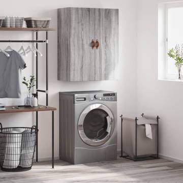 Wall Mounted Cabinet Grey Sonoma 69.5x34x90 cm