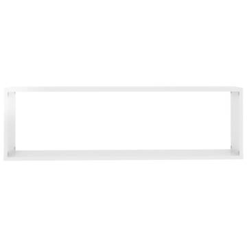 Wall Cube Shelf 2 pcs High Gloss White 100x15x30 cm Engineered Wood