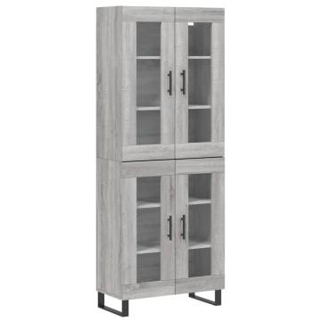 Highboard Grey Sonoma 69.5x34x180 cm Engineered Wood