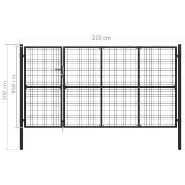 Garden Gate Steel 350x150 cm Anthracite