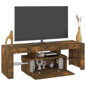 TV Cabinet with LED Lights Smoked Oak 120x35x40 cm