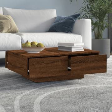 Coffee Table Brown Oak 90x60x31 cm Engineered Wood