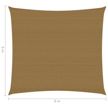 Sunshade Sail 160 g/m² Taupe 6x6 m HDPE