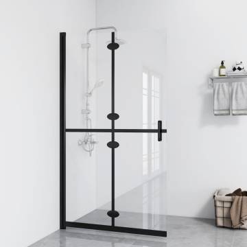 Foldable Walk-in Shower Wall Transparent ESG Glass 110x190 cm