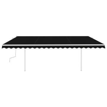 Manual Retractable Awning with LED 5x3 m Anthracite