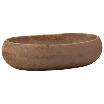 Countertop Basin Brown Oval 59x40x15 cm Ceramic