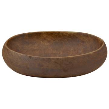 Countertop Basin Brown Oval 59x40x15 cm Ceramic