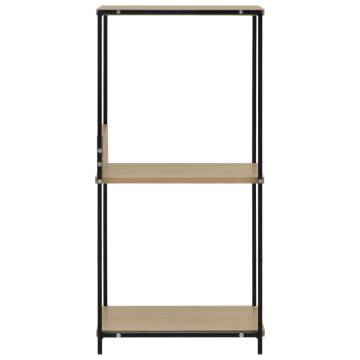 Small Straight Book Shelf Black and Oak 33.5x39.6x79.7 cm Engineered Wood