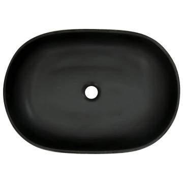 Countertop Basin Black and Blue Oval 59x40x14 cm Ceramic