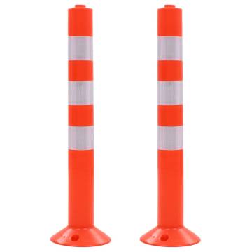 Traffic Control Bollards 2 pcs Plastic 75 cm