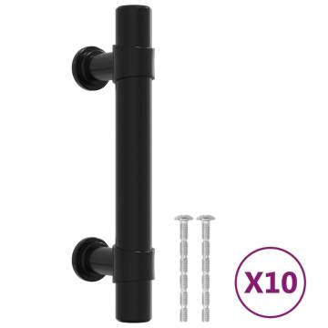 Cabinet Handles 10 pcs Black 64 mm Stainless Steel