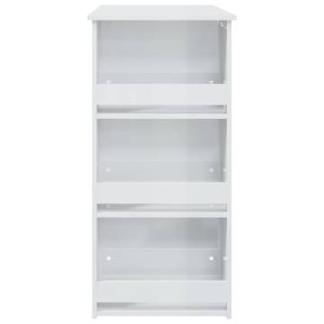 Bar Table with Storage Rack High Gloss White 102x50x103.5 cm