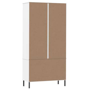 Bookcase with Metal Legs White 85x35x172.5 cm Solid Wood OSLO