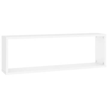 Wall Cube Shelf 2 pcs White 80x15x26.5 cm Engineered Wood