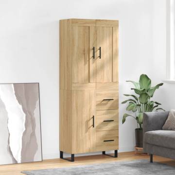 Highboard Sonoma Oak 69.5x34x180 cm Engineered Wood