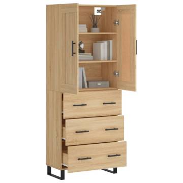 Highboard Sonoma Oak 69.5x34x180 cm Engineered Wood