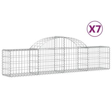 Arched Gabion Baskets 7 pcs 200x30x40/60 cm Galvanised Iron