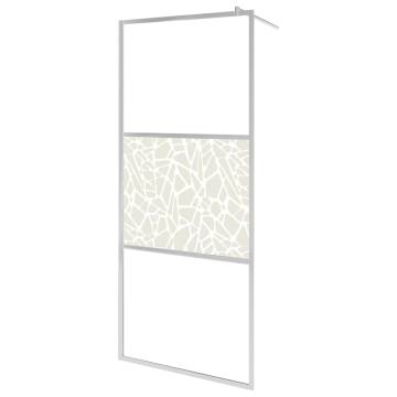 Walk-in Shower Wall ESG Glass with Stone Design 100x195 cm