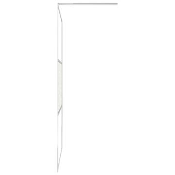 Walk-in Shower Wall ESG Glass with Stone Design 100x195 cm