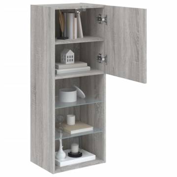 TV Cabinet with LED Lights Grey Sonoma 40.5x30x102 cm