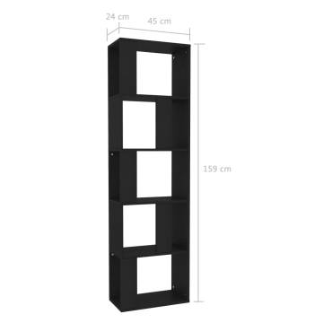 Book Cabinet/Room Divider Black 45x24x159 cm Engineered Wood