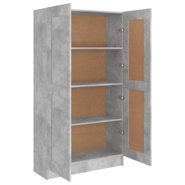 Book Cabinet Concrete Grey 82.5x30.5x150 cm Engineered Wood