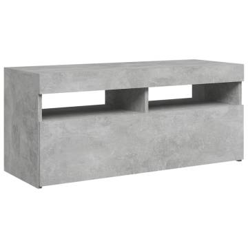 TV Cabinet with LED Lights Concrete Grey 90x35x40 cm