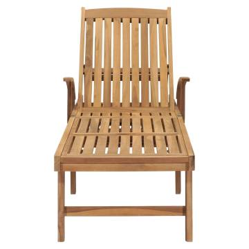 Sun Lounger Solid Teak Wood