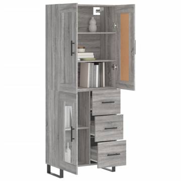 Highboard Grey Sonoma 69.5x34x180 cm Engineered Wood