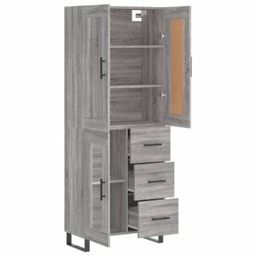 Highboard Grey Sonoma 69.5x34x180 cm Engineered Wood